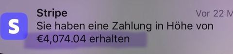 Nachricht einer Kundin oder Zahlungseingang