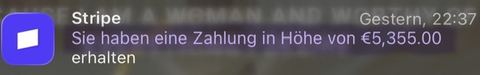 Nachricht einer Kundin oder Zahlungseingang