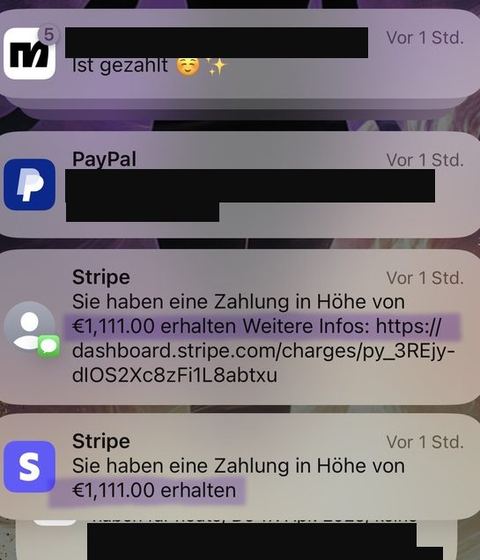 Nachricht einer Kundin oder Zahlungseingang