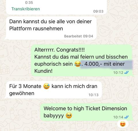 Nachricht einer Kundin oder Zahlungseingang