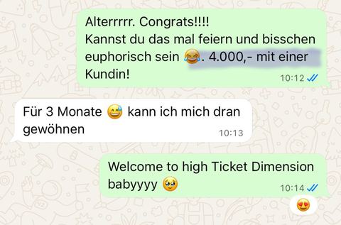 Nachricht einer Kundin oder Zahlungseingang