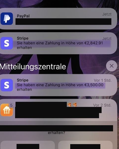 Nachricht einer Kundin oder Zahlungseingang