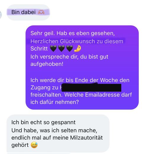 Nachricht einer Kundin oder Zahlungseingang