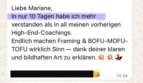 Nachricht einer Kundin oder Zahlungseingang