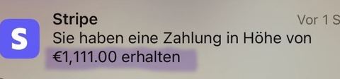 Nachricht einer Kundin oder Zahlungseingang