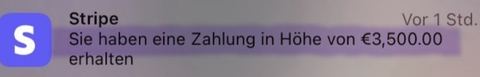Nachricht einer Kundin oder Zahlungseingang