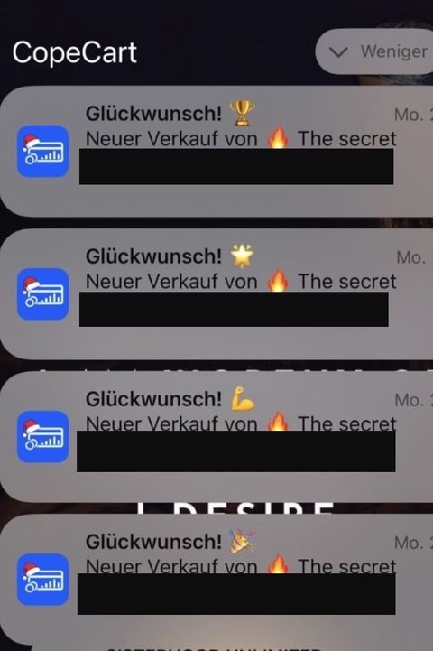 Nachricht einer Kundin oder Zahlungseingang