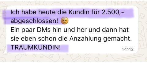 Nachricht einer Kundin oder Zahlungseingang
